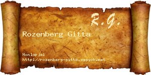 Rozenberg Gitta névjegykártya